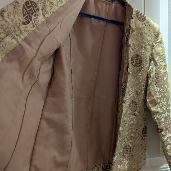 Women's Gold Patterned Jacket - Picture 5 of 6